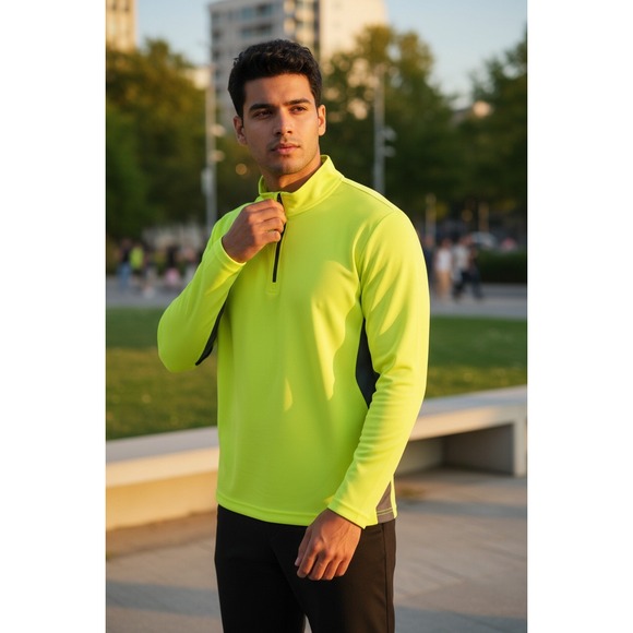 Ultra Club Other - Ultraclub Cool & Dry Men's 3XL Neon Yellow 1/4 Zip Performance Pullover NWT